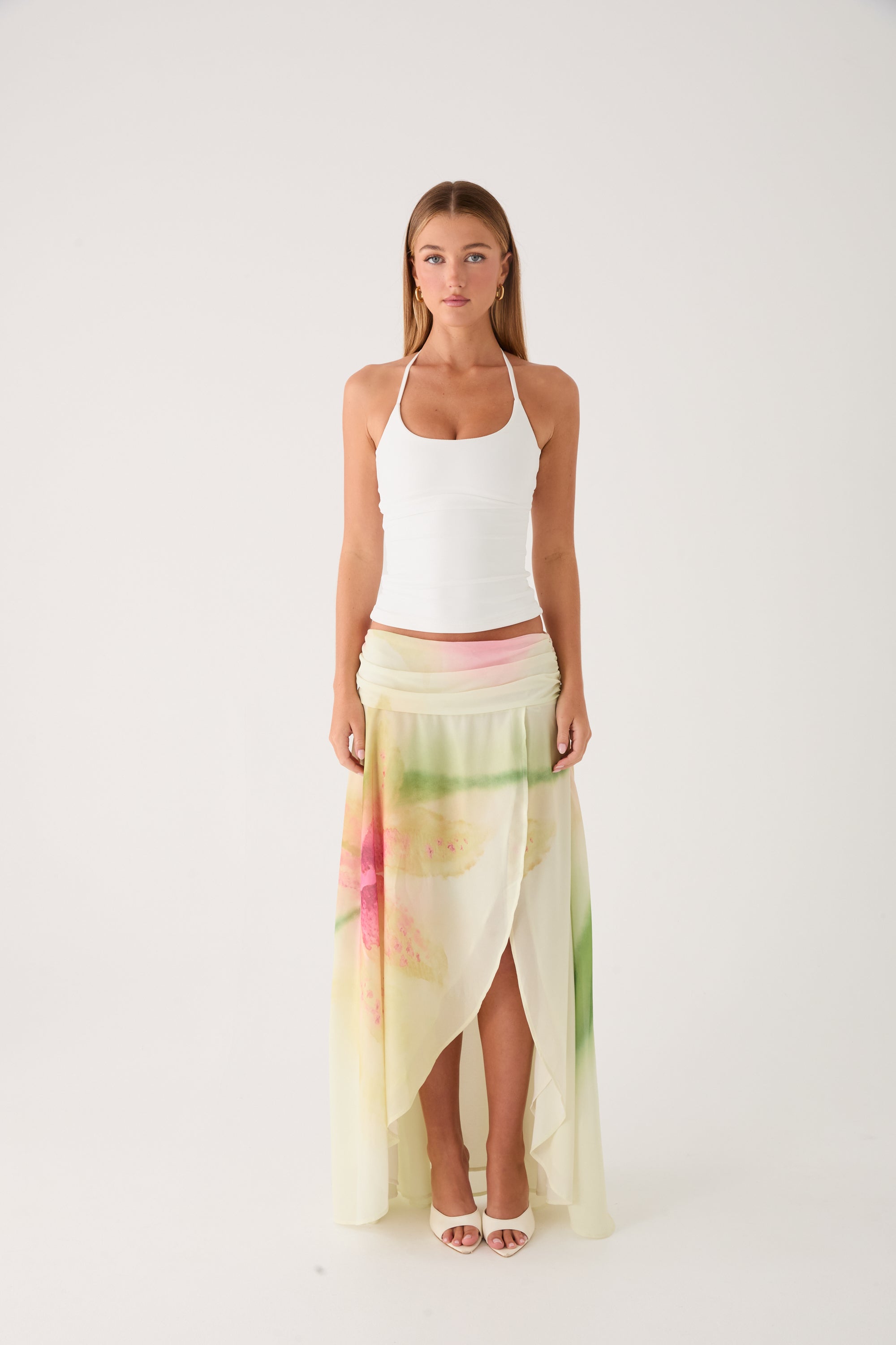 Sadona Asymmetric Maxi Skirt - Soft Lily